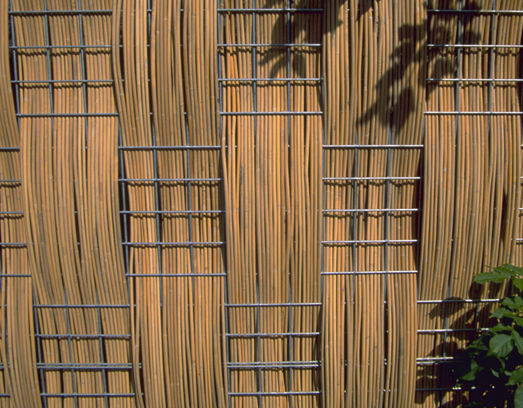 Woven rattan privacy fence